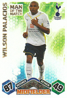 Wilson Palacios Tottenham Hotspur 2009/10 Topps Match Attax Man of the Match #411